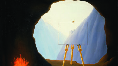 Magritte est fasciné par le thème de la lumière comme dans "La condition humaine", illustration de l'allégorie du "Mythe de la Caverne" de Platon