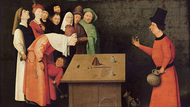 L'escamoteur, célèbre tableau de Jérôme Bosch (1450 -1516), met en scène la magie du premier niveau, s'amuser en trompant nos sens