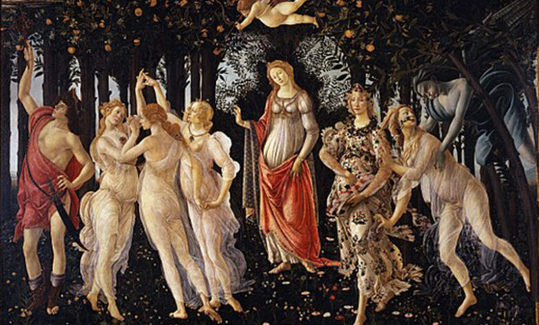 Les vertus sont assimilées au Printemps, que l'on retrouver dans "le Printemps" de Botticelli