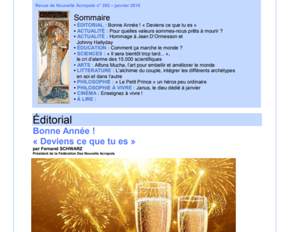 Première de couverture de la Revue Acropolis n°292