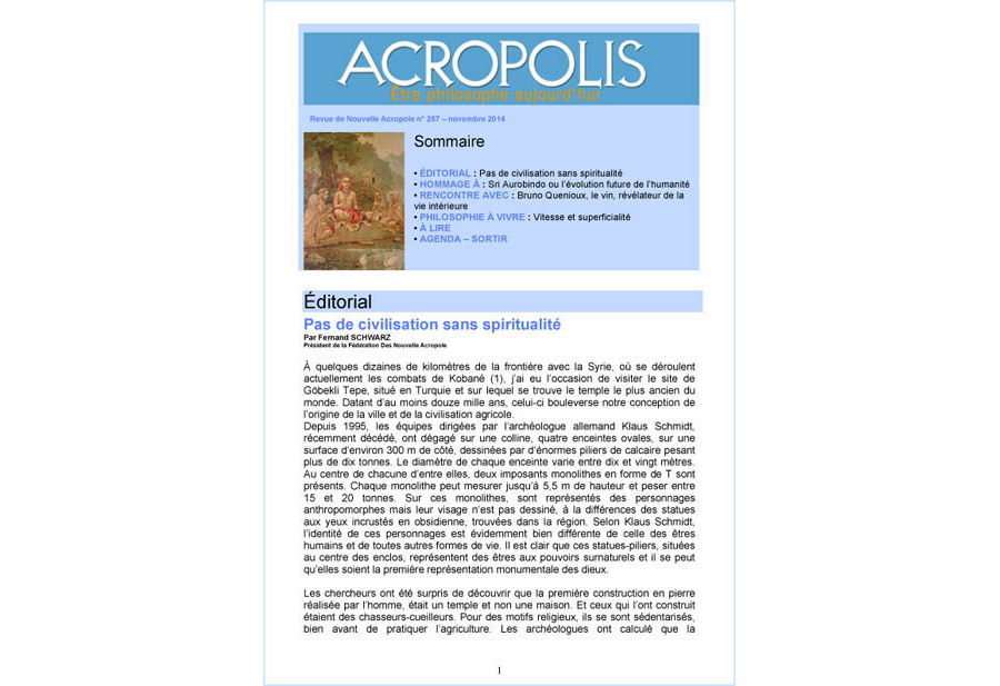 Revue Acropolis n°257