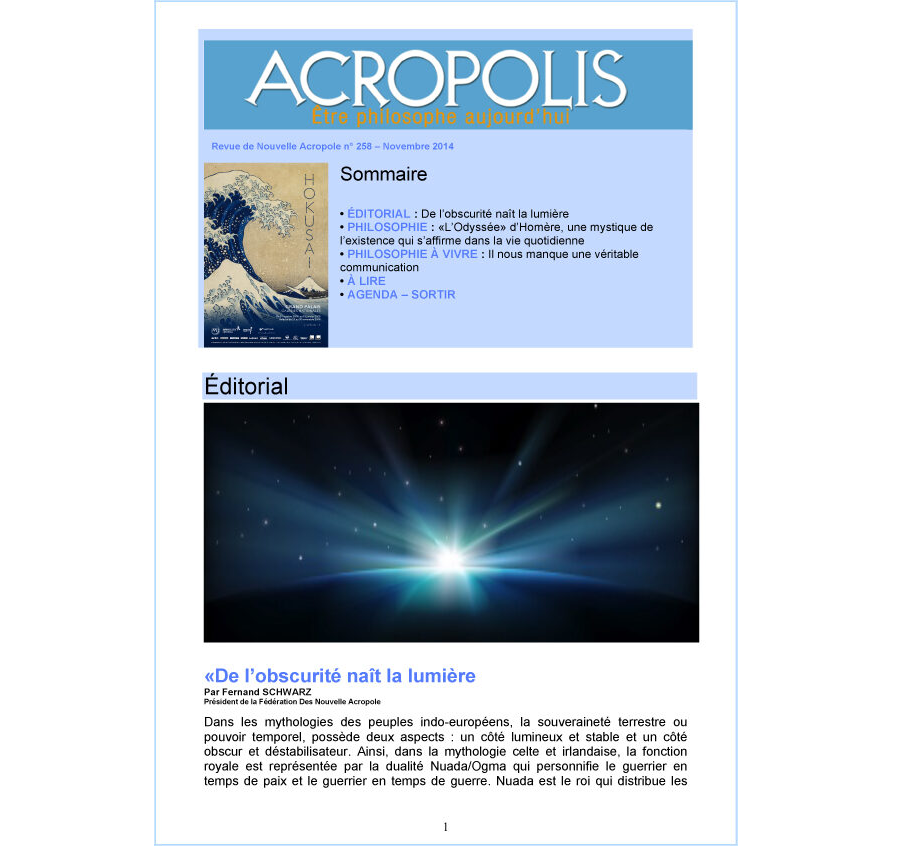 Revue Acropolis n°258