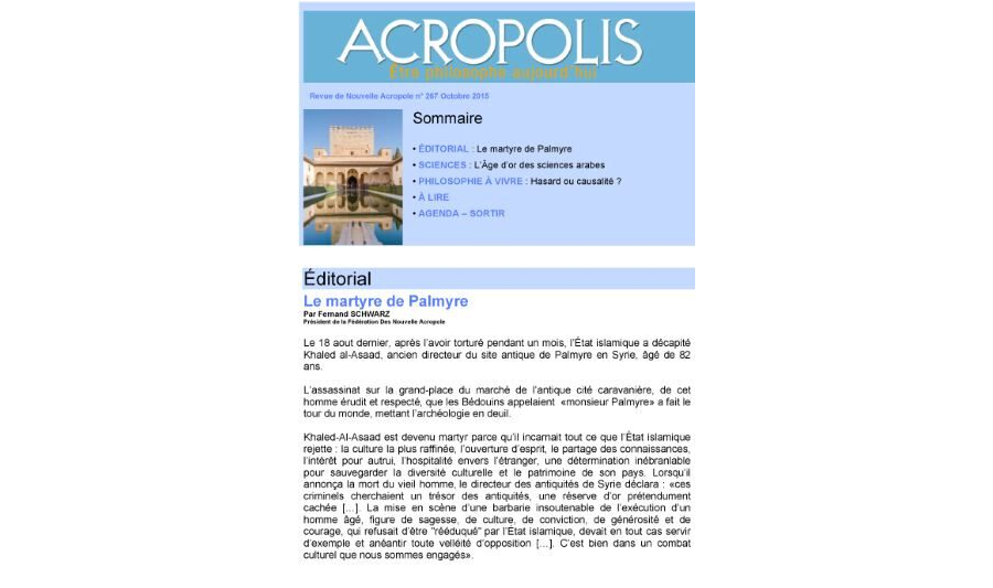 Revue Acropolis n°267