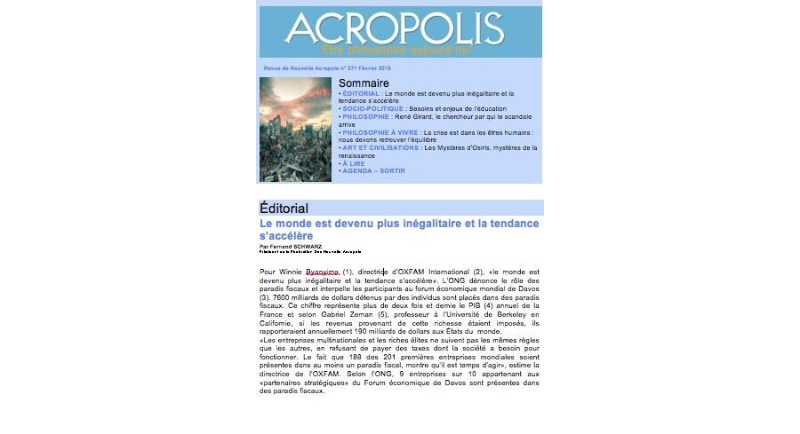 Revue Acropolis n°271